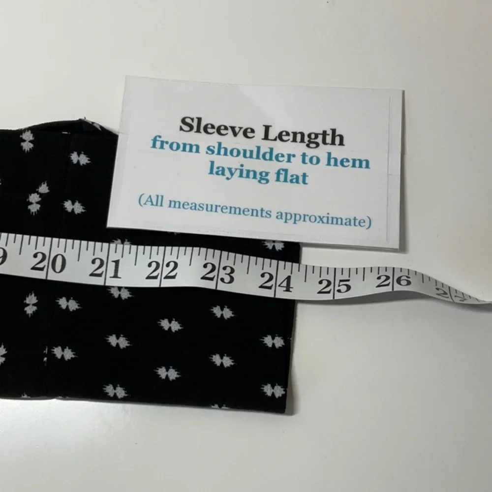 Vince Camuto Long Sleeve Faux Wrap Blouse Black White Large - Picture 11 of 14